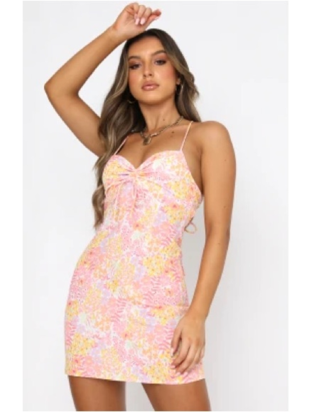 White Fox Floral Mini Dress Size M